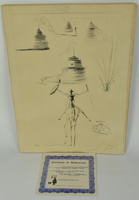 Lot 1212 - *Salvador Dali (1904-1989) drypoint etching, The Camp of King Marc, Initialled S.D. 1970, 73/125