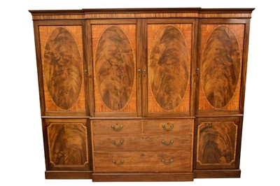 Lot 1477 - Good 19th century mahogany and inlaid compactum wardrobe