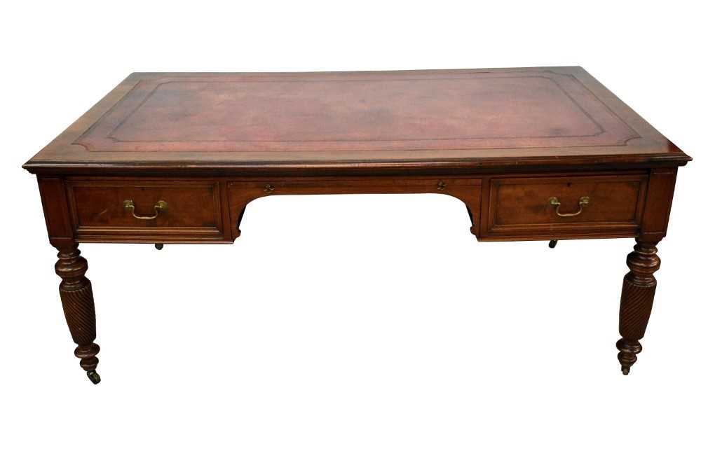 Lot 1475 - Large 19th century desk/library table on