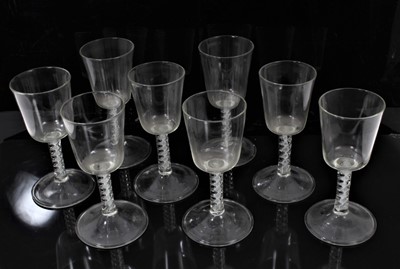 Lot 169 - Set of 18th century style Continental twist stem glasses