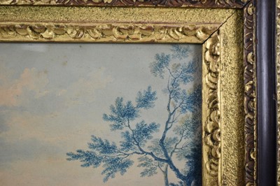 Lot 1220 - Felix M. Ferdinand Storelli (Italian, 1778-1854) watercolour - Arcadian Landscape, signed beneath mount, 22cm x 29cm, in gilt and wooden frame 
Provenance: Charles Plante Fine Art, Washington