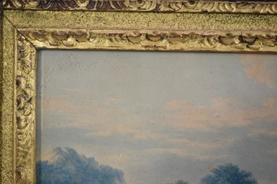 Lot 1220 - Felix M. Ferdinand Storelli (Italian, 1778-1854) watercolour - Arcadian Landscape, signed beneath mount, 22cm x 29cm, in gilt and wooden frame 
Provenance: Charles Plante Fine Art, Washington