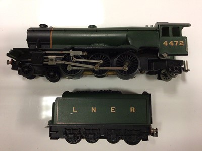 Lot 308 - Railway OO gauge 3rail tender locomotives including LNER green 4-6-2 Class A3 "Scotsman" 4472, BR maroon 4-6-2 Duchess Class "City of Liverpool" 46247 and LMS blue 4-6-2 Coronation Class "Coronatio...