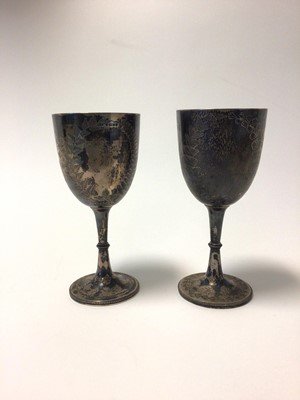 Lot 53 - Pair of Victorian silver goblets