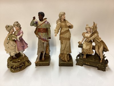 Lot 1159 - Four Austrian porcelain figures, including one of Othello
