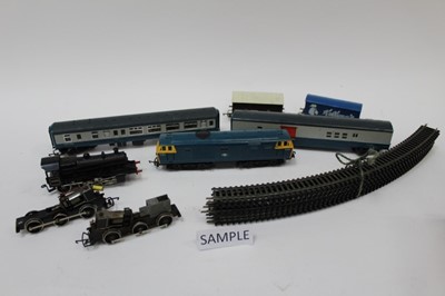 Lot 1836 - Four boxes of model railway to include locomotive, carrriages, tunnel and accessories (4 boxes)