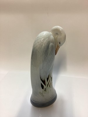 Lot 1111 - Royal Copenhagen porcelain model of a Heron, number 3002, 28.5cm high