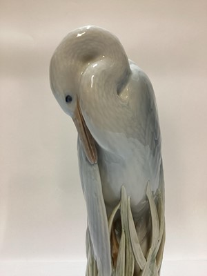Lot 1111 - Royal Copenhagen porcelain model of a Heron, number 3002, 28.5cm high