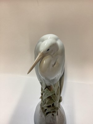 Lot 1112 - Royal Copenhagen porcelain model of a Heron, number 532, 27cm high