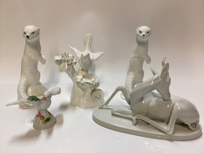 Lot 1166 - Karl Ens porcelain bird, together with other birds and animal ornaments (13)