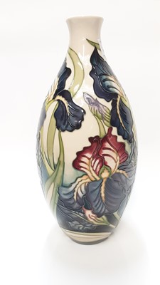 Lot 1172 - Moorcroft pottery limited edition vase decorated in the Rainbow Flower pattern, number 45 of 50, signed Rachel Bishop, dated 2009, boxed