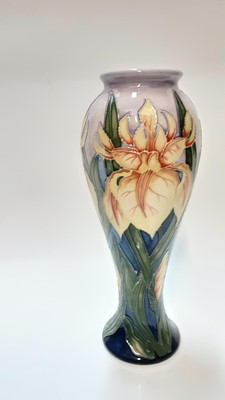 Lot 1175 - Moorcroft pottery vase decorated in the Windrush pattern, dated 2000, 28cm high, boxed