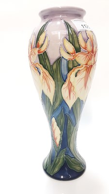 Lot 1175 - Moorcroft pottery vase decorated in the Windrush pattern, dated 2000, 28cm high, boxed