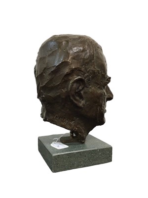 Lot 75 - Samuel Tonkiss (1909-1992) bronze head of H.R.H. Prince Phillip The Duke of Edinburgh 1974, numbered 7/12