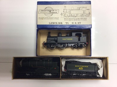 Lot 101 - railway OO gauge selection of scratch built model kits (all constructed) including SR N Class 2-6-0, LNER Earl Marisehal 2-6-4 tender locomotive, SR 0-4-4T locomotive, LSWR 4-6-0 tender locomotive...