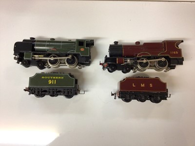 Lot 279 - Trix OO gauge 3 Rail unboxed  tender locomotives including LMS maroon 4-6-2 'Princess' 6201, SR lined green 4-4-0 658, LMS maroon 4-4-0 1169, SR lined green 4-4-0 911, LNER green 4-4-0 298, BR line...