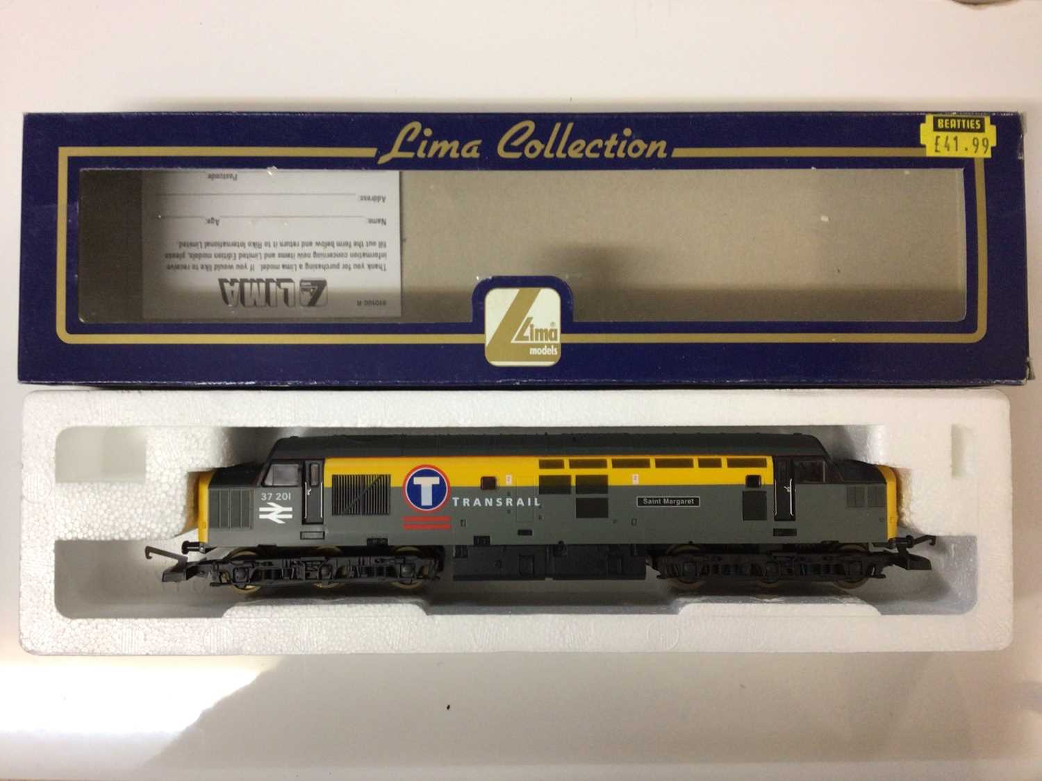 Lot 310 - Lima OO gauge Transrail Class 37 diesel locomotive, boxed 204700A8, Airfix BR blue A1A-A1A Class 31/4 diesel locomotive, boxed 54100-6, BR black Early Emblem 2-6-2 Prairie Tank locomotive, boxed 54...