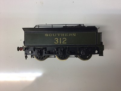Lot 311 - Hand built SR green 4-4-0 tender locomotive 312 by Claude Standfast signed 1954, constructed BR lined green 4-6-0 'King Richard I' tender locomotive 6027, Hornby Duplo BR green diesel 'Crepello' D9...