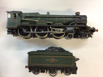 Lot 311 - Hand built SR green 4-4-0 tender locomotive 312 by Claude Standfast signed 1954, constructed BR lined green 4-6-0 'King Richard I' tender locomotive 6027, Hornby Duplo BR green diesel 'Crepello' D9...