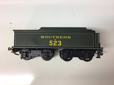 Lot 311 - Hand built SR green 4-4-0 tender locomotive 312 by Claude Standfast signed 1954, constructed BR lined green 4-6-0 'King Richard I' tender locomotive 6027, Hornby Duplo BR green diesel 'Crepello' D9...