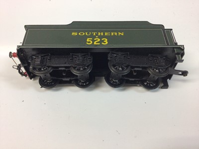 Lot 311 - Hand built SR green 4-4-0 tender locomotive 312 by Claude Standfast signed 1954, constructed BR lined green 4-6-0 'King Richard I' tender locomotive 6027, Hornby Duplo BR green diesel 'Crepello' D9...