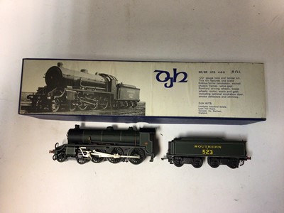 Lot 311 - Hand built SR green 4-4-0 tender locomotive 312 by Claude Standfast signed 1954, constructed BR lined green 4-6-0 'King Richard I' tender locomotive 6027, Hornby Duplo BR green diesel 'Crepello' D9...
