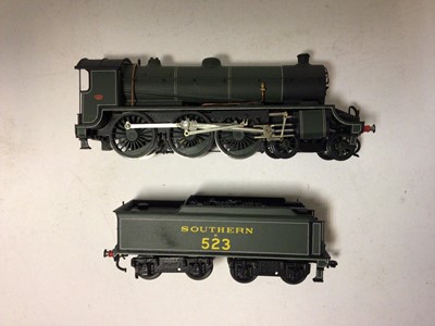 Lot 311 - Hand built SR green 4-4-0 tender locomotive 312 by Claude Standfast signed 1954, constructed BR lined green 4-6-0 'King Richard I' tender locomotive 6027, Hornby Duplo BR green diesel 'Crepello' D9...