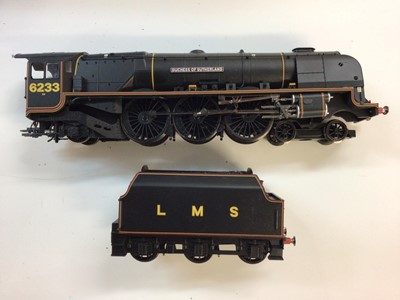 Lot 336 - Hornby OO gauge unboxed tender locomotives including Hornby Duplo LMS Black 4-6-2 Class 7P 'City of Sheffield' 6249, NE black 2-8-0 Class 8f 7675, LMS black 4-6-2 Duchess Class 'Duchess of Sutherla...