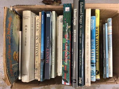 Lot 39 - Box of books including works on Edward Seago and other East Anglian artists, David Hockney and others