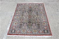 Lot 1229 - Eastern rug with five rows of ornamental...