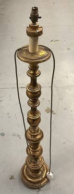 Lot 1234 - Gilt wood standard lamp