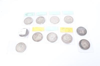 Lot 2 - G.B. - Mixed silver Crowns to include George III 1818, 1819, 1820 x 3, George IV 1821 x 4 & 1822 x 2 (N.B. Mixed grades G-AVF) (11 coins)