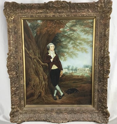 Lot 119 - A pair of 18th century-style oils, signed, both 49 x 39cm and framed