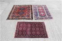Lot 1231 - Turkish rug with three cruciform medallions...