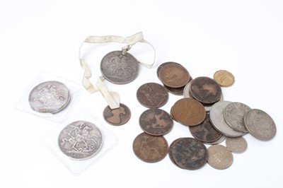 Lot 117 - G.B. - Mixed coins to include silver Victoria Crowns