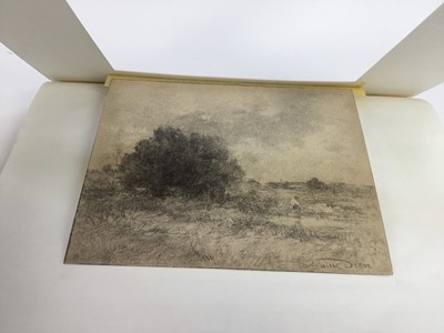 Lot 60 - Louis Felix Achille Dien (French, 1827-1904) charcoal landscape, signed