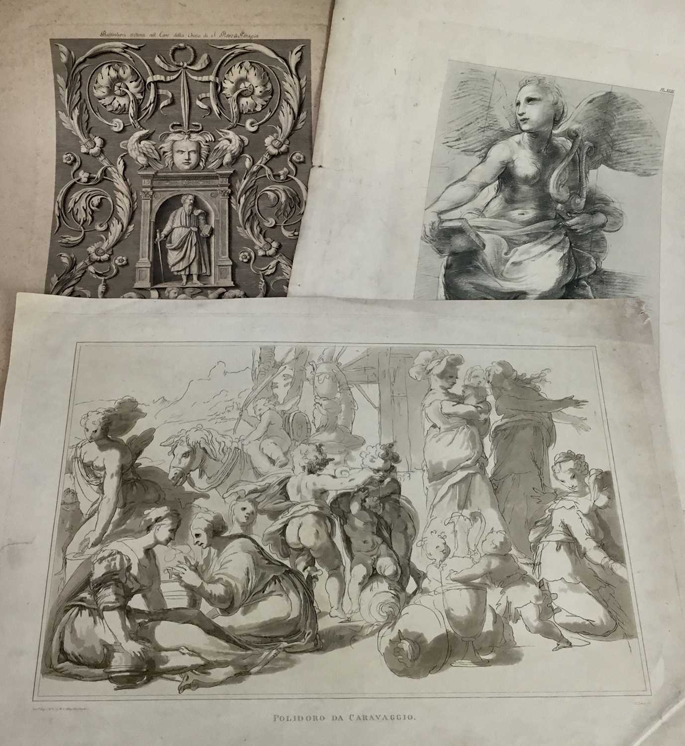 Lot 61 - Three antique engravings, after Raphael and Caravaggio (3)
