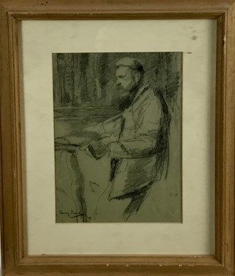 Lot 200 - Harry Becker (1865-1928) print - seated figure, 26cm x 19cm, in glazed frame