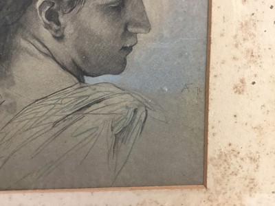 Lot 68 - Portrait of woman in profile monogrammed AF and dated '71, 20.5cm x 17cm, framed