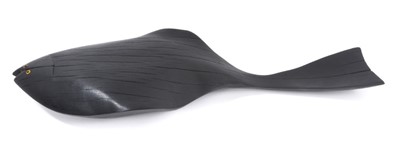 Lot 1294 - *Max Tannahill, contemporary, green heart wooden sculpture, Small Black Sole, with burnt finish, signed and dated 2022