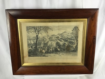 Lot 183 - An engraving of the Battle of Cullodon, April 16th 1746, 
published by Laurie and Whittle 1797 in a rosewood 
cushioned frame. External size 59 x 75cm