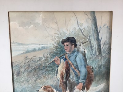 Lot 136 - Charles Churchyard (1841-1929) watercolour, a young gamekeeper, 
signed with initials, 55 x 89cm