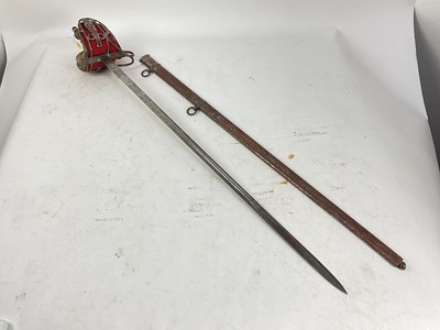 Lot 803 - Edward VII Scottish officer's claymore sword with steel basket guard