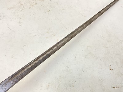 Lot 811 - George V 1912 Pattern Cavalry Officer's sword with etched nickel bowl guard and etched blade (no scabbard)