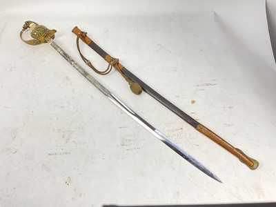 Lot 819 - Imperial German Naval Officer's dress sword with lions head pommel