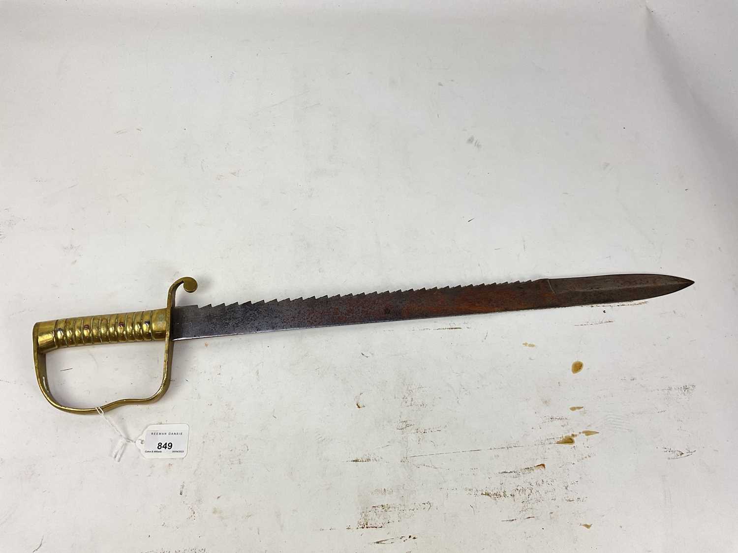 Lot 849 - British 1856 pattern Pioneers short sword