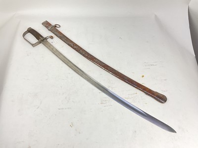 Lot 827 - Late 19th century Austrian Cavalry trooper's sword in steel scabbard