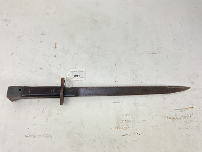 Lot 891 - Second World War Indian Army Lee Enfield SMLE bayonet with wooden grips and blade stamped G.R.I., 8 44, R.F.I., no scabbard.