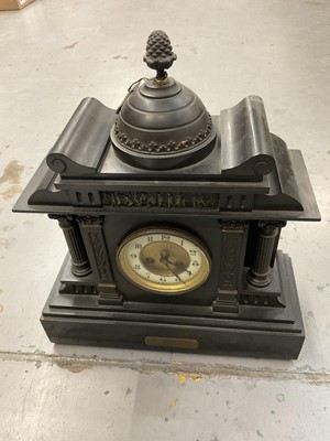 Lot 517 - Victorian slate mantel clock