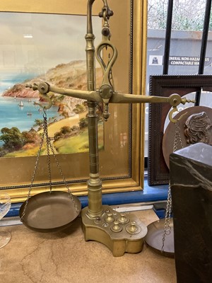Lot 161 - Plated items barometer, ships clock, various other items